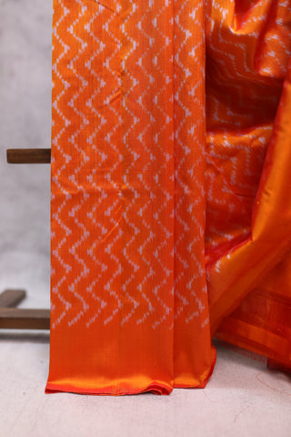 Orange Pochampalli Silk Ikat Saree-SROPSIS108