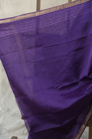 Purple HBP Cotton Silk Saree With Maheshwari Border - SRPCSS742