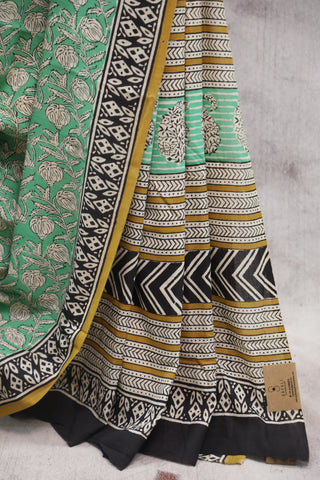 Green HBP Cotton Saree - SRGHCS1301