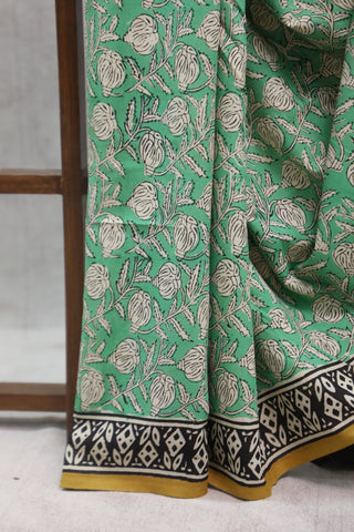 Green HBP Cotton Saree - SRGHCS1301