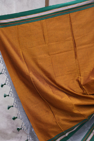 Grey Plain Khun Saree With Border-SRGPKS252