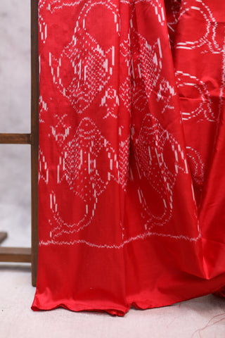 Red Pochampalli Silk Ikat Saree-SRRPSIS99