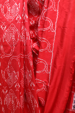 Red Pochampalli Silk Ikat Saree-SRRPSIS99