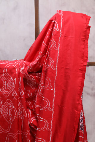 Red Pochampalli Silk Ikat Saree-SRRPSIS99