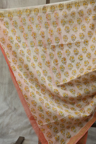 Peach HBP Cotton Silk Saree With Maheshwari Border - SRPCSS753