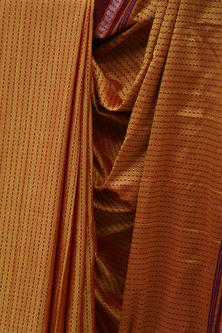 Rust Orange Plain Khun Saree With Maroon Border-SRROPKS247