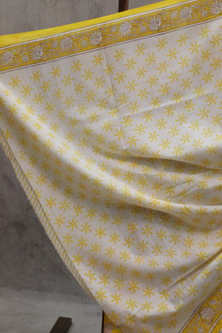 Yellow HBP Cotton Saree - SRYCS1321