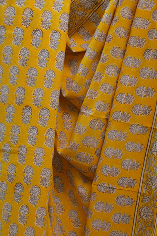 Yellow HBP Cotton Saree - SRYCS1322