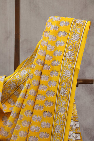 Yellow HBP Cotton Saree - SRYCS1322