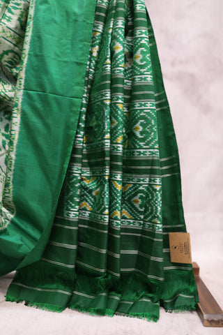 Green Pochampalli Silk Ikat Saree-SRGPSIS104