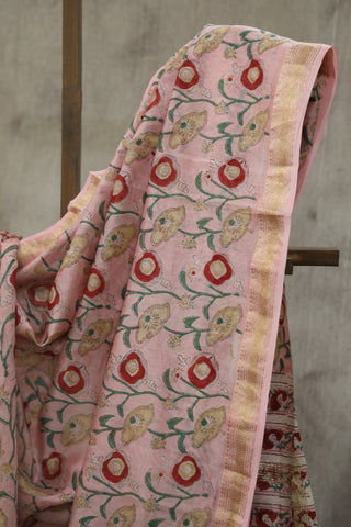 Pink HBP Cotton Silk Saree With Maheshwari Border - SRPCSS759