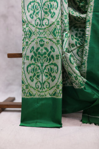 Green Pochampalli Silk Ikat Saree-SRGPSIS104