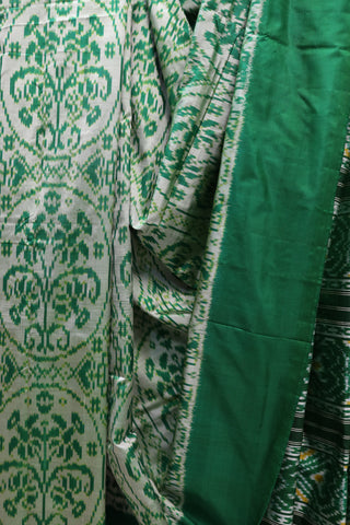 Green Pochampalli Silk Ikat Saree-SRGPSIS104