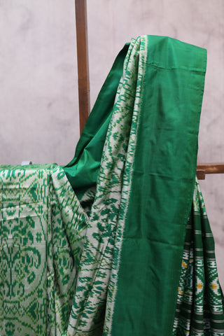 Green Pochampalli Silk Ikat Saree-SRGPSIS104