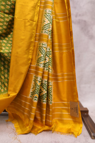 Green Pochampalli Silk Ikat Saree-SRGPSIS103