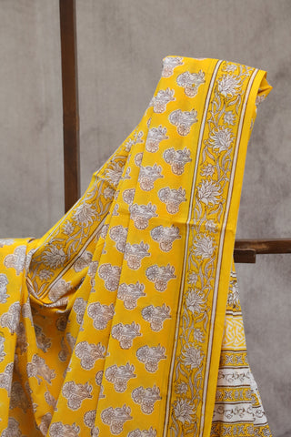 Yellow HBP Cotton Saree - SRYCS1323