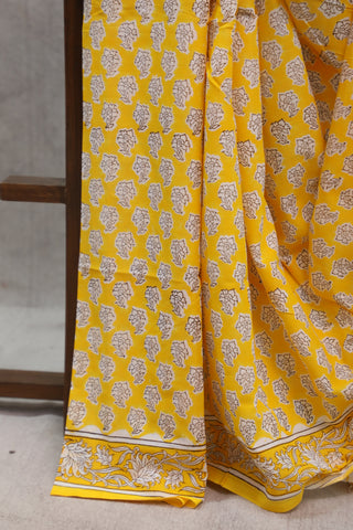 Yellow HBP Cotton Saree - SRYCS1324