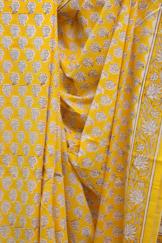 Yellow HBP Cotton Saree - SRYCS1324