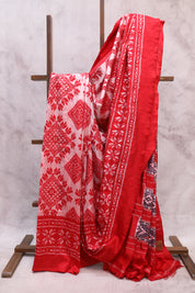 Red Pochampalli Silk Ikat Saree-SRRPSIS107