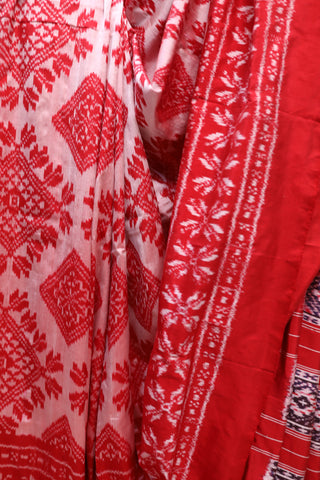 Red Pochampalli Silk Ikat Saree-SRRPSIS107