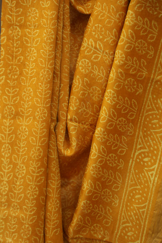 Mustard Yellow HBP Cotton Silk Saree With Maheshwari Border - SRMYCSS746