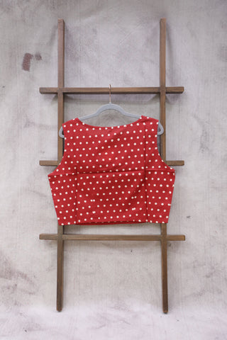 Red HBP Cotton Sleevless Blouse