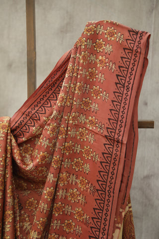 Dark Peach HBP Modal Silk Saree - SRDPMSS154