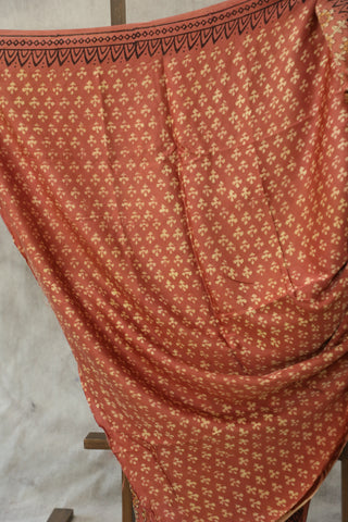 Dark Peach HBP Modal Silk Saree - SRDPMSS154