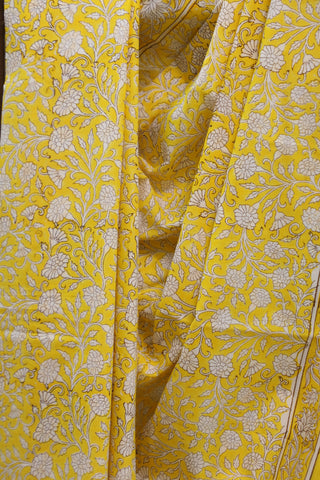 Yellow HBP Cotton Saree - SRYCS1326