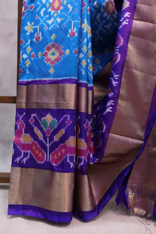 Blue Pochampalli Silk Ikat Saree-SRBPSIS96