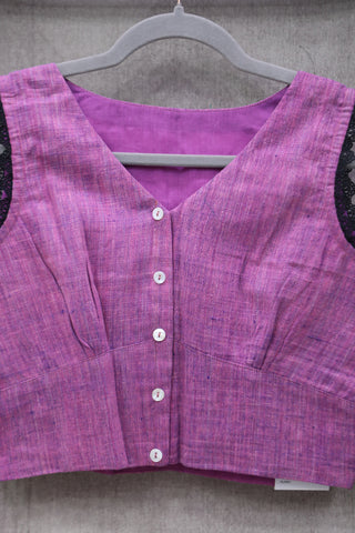 Lilac Sleeveless Kala Cotton Blouse - SRLSKCB1