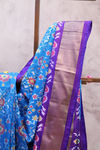 Blue Pochampalli Silk Ikat Saree-SRBPSIS96