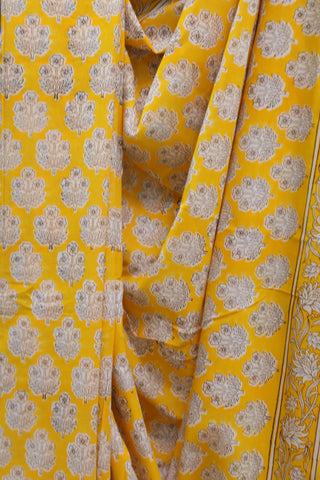 Yellow HBP Cotton Saree - SRYCS1327