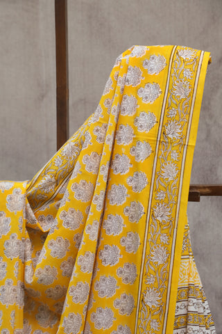 Yellow HBP Cotton Saree - SRYCS1327