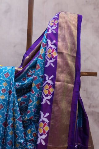 Blue Pochampalli Silk Ikat Saree-SRBPSIS100