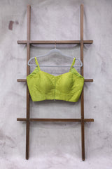 Green Khun Blouse With Border-SRGKB97