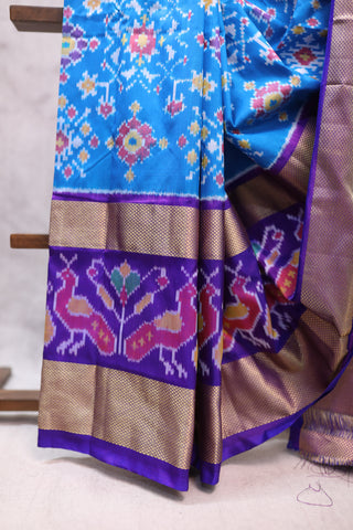 Blue Pochampalli Silk Ikat Saree-SRBPSIS101