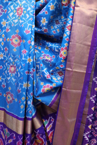 Blue Pochampalli Silk Ikat Saree-SRBPSIS101