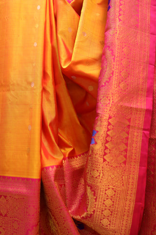 Yellow Gadwal Silk Saree - SRYSS337