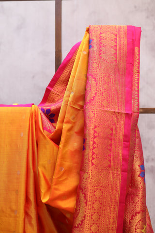 Yellow Gadwal Silk Saree - SRYSS337