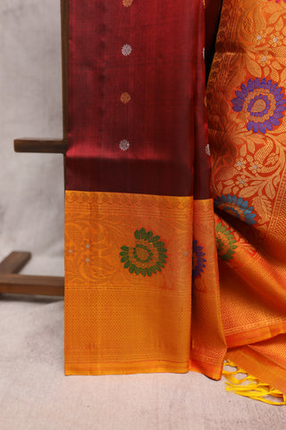 Wine Gadwal Silk Saree - SRWGSS178