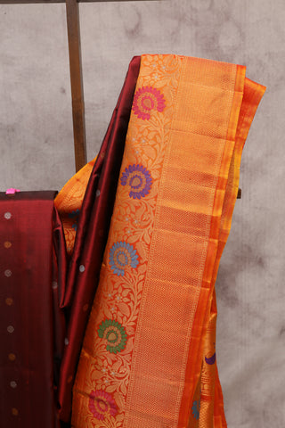 Wine Gadwal Silk Saree - SRWGSS178