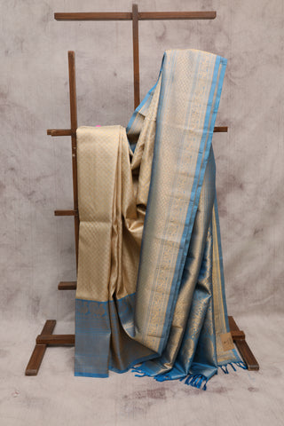 Cream Gadwal Silk Saree - SRCGSS180