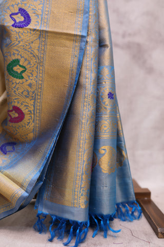 Cream Gadwal Silk Saree - SRCGSS333