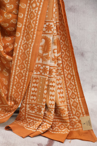 Orange HBP Cotton Saree - SROCS1329