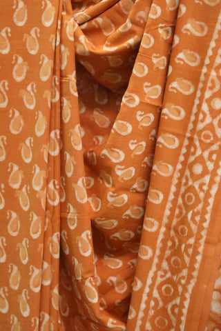 Orange HBP Cotton Saree - SROCS1329