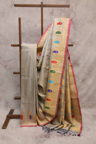 Grey Gadwal Silk Saree - SRGGSS172