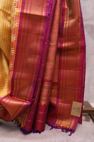 Yellow Gadwal Silk Saree - SRYGSS334