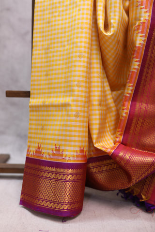 Yellow Gadwal Silk Saree - SRYGSS334