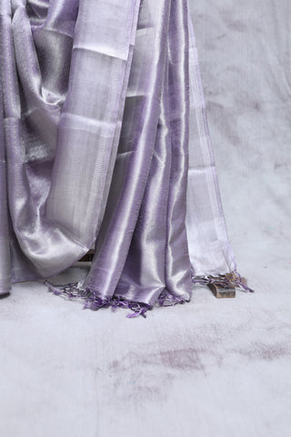 Lavender Tissue Tussar Silk Saree-SRLTTSS60